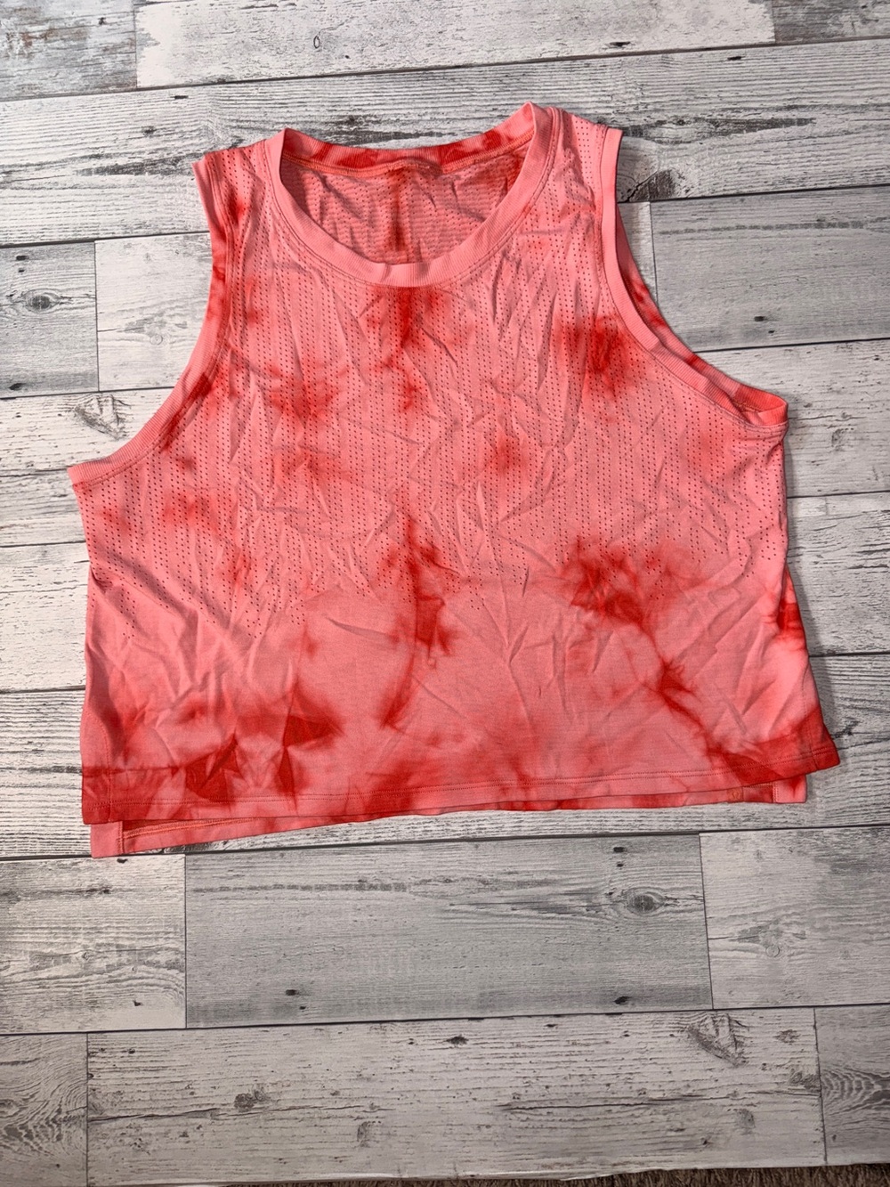 Lululemon Pink Tie-Dye Racerback Crop Tank Top